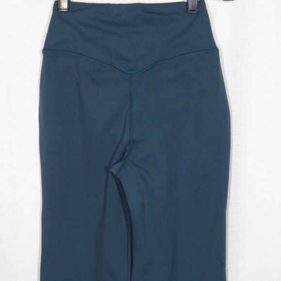 Halara Blue Crossover Waist Front Pocket Split Flare Leggings Size XS - Picture 4 of 11